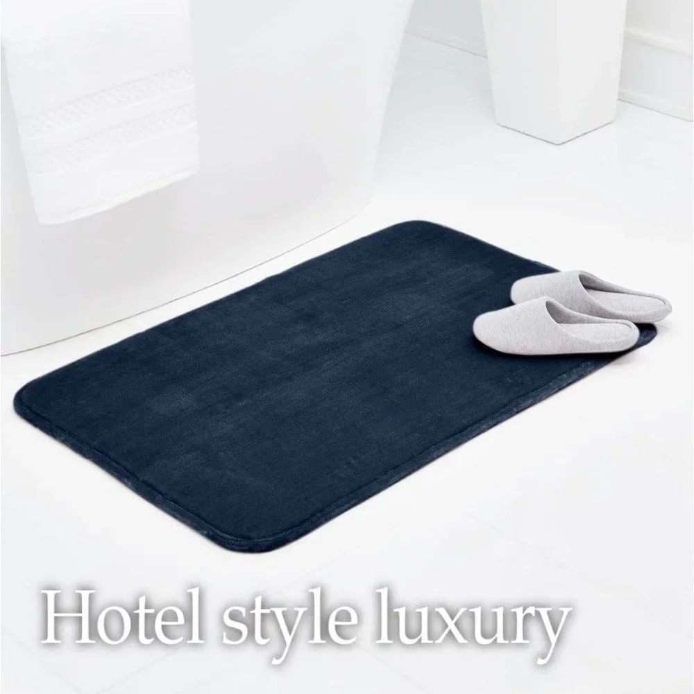 lalaLOOM Thick Memory Foam Bath Rug, Luxurious Velvet Topside Plush Bathroom Rug